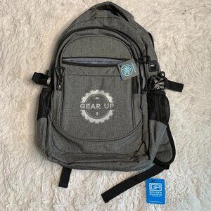 Gear Up, On the Go Backpack with USB Port, Brush Grey - NWT -